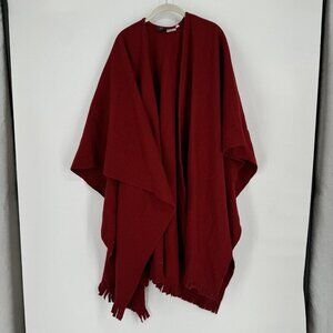 Northern style cape womens red wool fall outdoor  poncho fall winter colorful